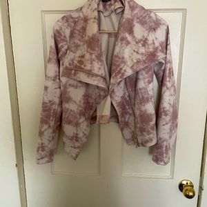 Faux suede pink tie dye jacket